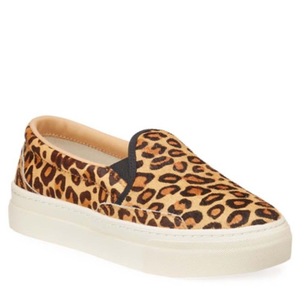 Soludos Bondi Leopard Print Calf Hair Slip-On Flatform Sneakers Sz 8 - Picture 2 of 10